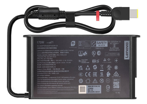 Cargado Lenovo Thinkpad P71 20hk 170w 20v 8.5a + Cable Color Negro