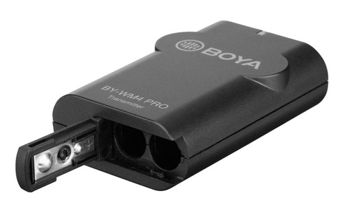 Micrófono inalámbrico de solapa Boya Bywm4 para smartphone y cámara, color negro