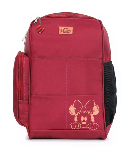 Mochila Baby Bag Casual Top Minnie Marsala C Trocador Disney