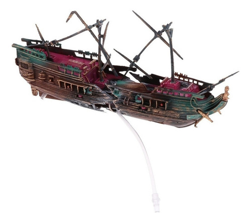 Aquarium Ornament Shipwreck Sailing Boat Sunken Ship