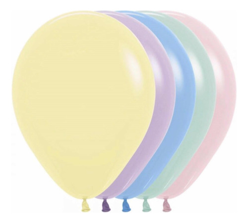 Globos Color Pastel, Paquete Surtido X50 Unidades