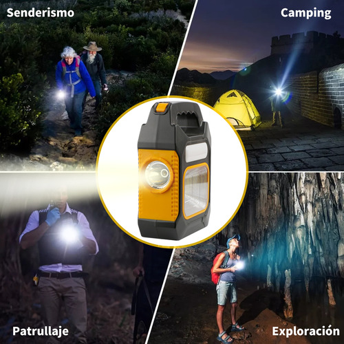 Lámpara Linterna Camping Recargable Portátil Solar Led 2pz