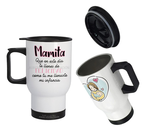 Mug Vaso Termico Viajero Para Carro Regalo Para Mamá 01