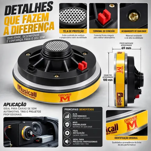 Driver 400w Musicall Competition 8 Ohms Corneta Fenólico