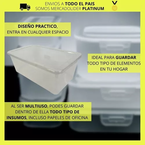 Set 4 Cajas Plastica Colbox Con De 10 Lts - Colombraro