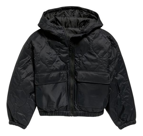 Chaqueta Niña Old Navy Quilted Con Gorra S Negro