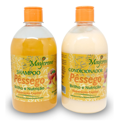 Kit Pêssego Mais Brilho E Nutrição Capilar 3x500ml -maycrene