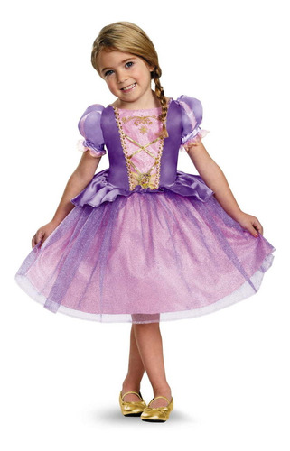 Disfraz Talla (2t) Para Niña Vestido De Rapunzel