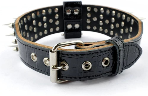 Collar Para Perro Con Picos Largos De Lujo Mediana