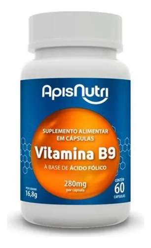 Supl. De Vitamina B9 280mg 60 Caps - Apisnutri Sabor Natural