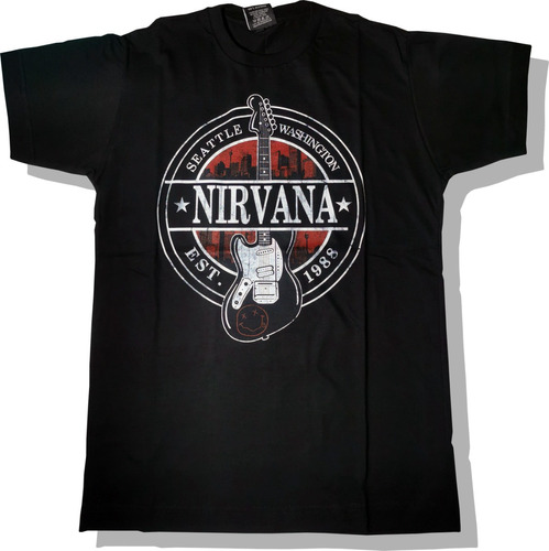 Remera Nirvana Kurt Cobain Guitarra Rock Musica 100% Algodón