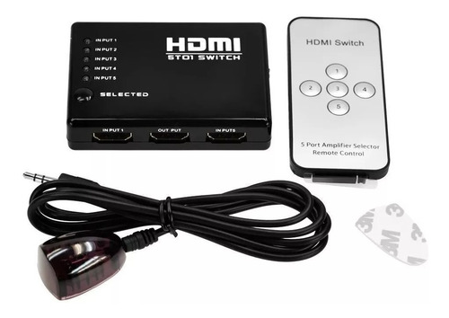 Hdmi Switch Multiplicador Selector 5x1 Full Hd 1080p Control