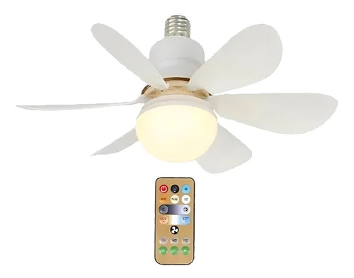 Ventilador De Techo 20.5in Luz Led Y 3 Vel Con Temporizador Cantidad De Aspas 6 Estructura Blanco Aspas Blanco Diámetro 20.5 Frecuencia 60hz Material De Las Aspas Plástico