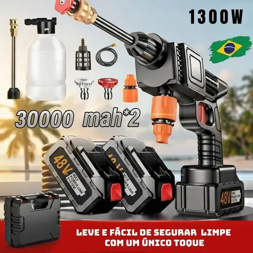 Lavadora A Jato De Alta Pressão Portátil Recarregável + Maleta 2 ...