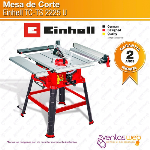 Sierra Circular Banco Mesa 250mm Einhell 1800w Guia Paralela