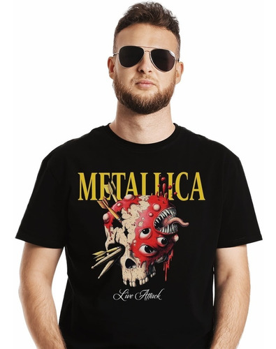 Polera Metallica Live Attack Tour Metal Impresión Directa