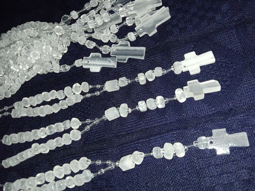 15 Rosarios Religiosos De Onix Blancos (Usado)