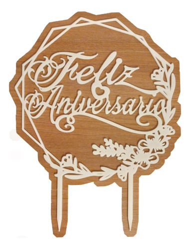 Topper Para Torta Feliz Aniversario Decoracion Adorno