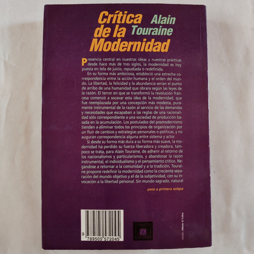 Alain Touraine - Crítica De La Modernidad