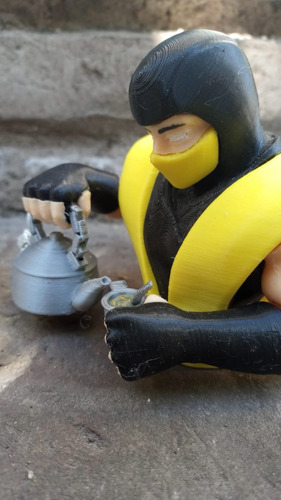 Busto Scorpion Tomando Mate Cebando Figura Pla Pixelados_