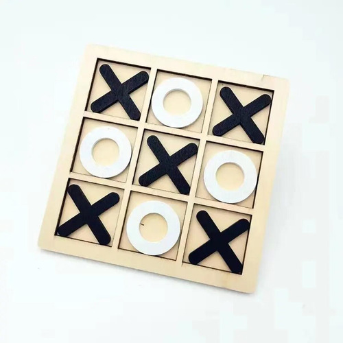 Juego De Ajedrez De Tres En Raya De Madera, Juego De Ajedrez