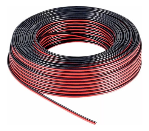 Cable Parlante Bafle Rojo Y Negro Rollo 100m 2x 1.00 Mm X2u.