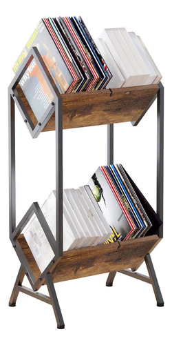 Soporte Metalico Para Vinilos Vintage De 2 Niveles.