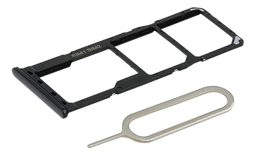 Bandeja para tarjetas SIM y SD Compatible Galaxy A12, color: negro