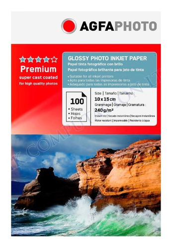 Agfa Papel Glossy Premium Photo (100h/240grs/10x15cm)
