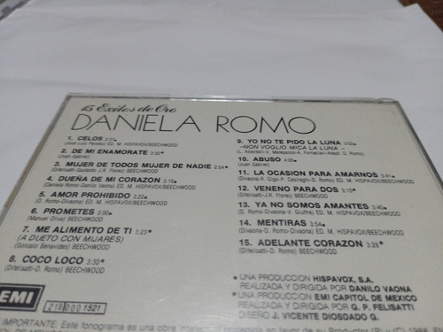 Cd Daniel Romo 15 Éxitos De Oro (Usado)