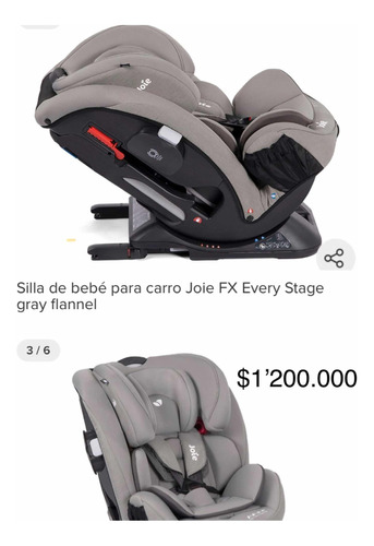 Silla De Bebé Para Carro Joie Fx Every Stage Gray Flannel , 