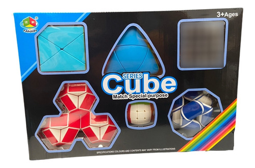 Kit 6 Cubos Mágicos Profissionais Fanxin Cor Da Estrutura Colorido