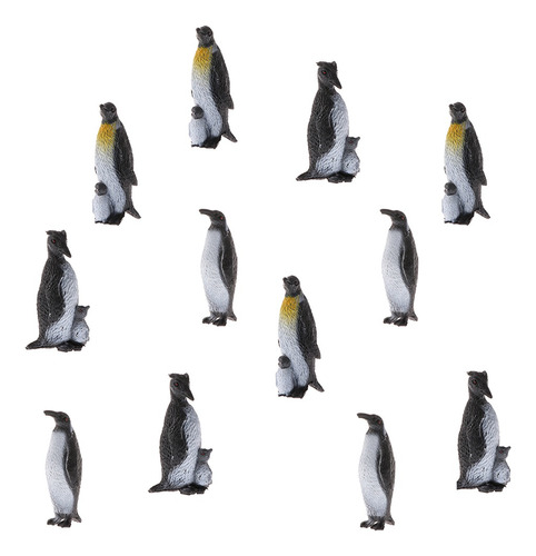 Modelo De Pingüino Marino De Plástico, 12 Piezas