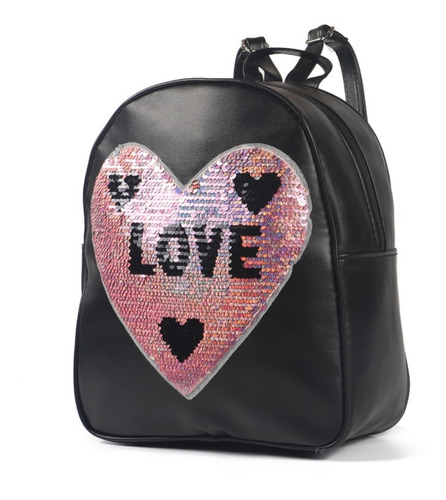 Mochila Infantil Love Reversible Lentejuelas Trendy (51348)