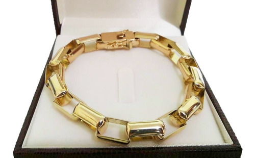 Pulseira Baguete Quadrada 52 Gramas Ouro 18k
