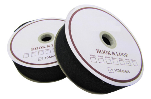 Velcro 5 Cm De Ancho 10 Metros Rollo Color Negro