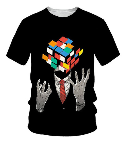 Playera De Manga Corta Con Estampado 3d Rubik's Cube