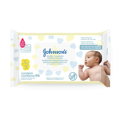 Toallitas húmedas Johnson's Baby Recién Nacido 96 u