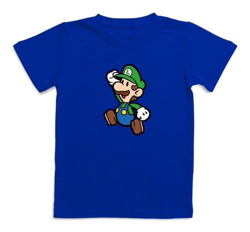 Polera Niños Luigi Mario Paper Origami 100% Algodón Gme39