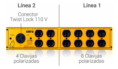Gorila 10k2 Plus Acondicionador De Poder 12 Clavijas Polariz