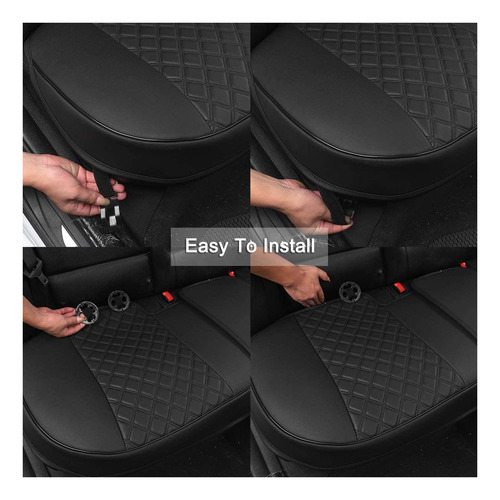 Funda De Cuero De Pu De Lujo Para Asiento De Trasero Negro