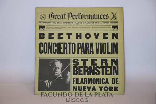 Vinilo Beethoven Concierto Para Violin Stern Bernstein Cbs