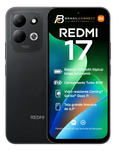 Smartphone Xiaomi Redmi 17 8gb (4+4) 128gb Dual Global 4g Preto