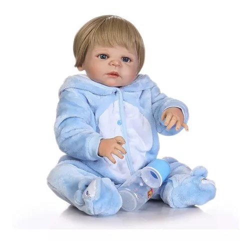 Boneca Bebê Reborn Menino Realista Bebê 100% Silicone
