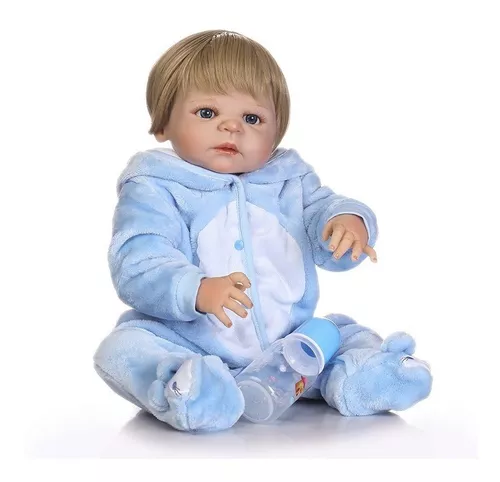 Bebe Reborn Menino Todo Em Silicone 57 Cm - Muito Realista