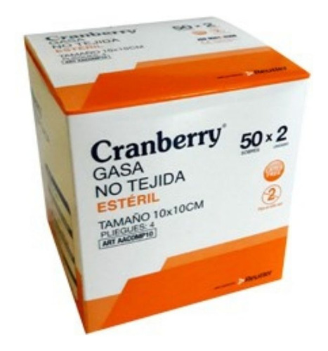Gasa No Tejida / Estéril 10x10 / Cranberry