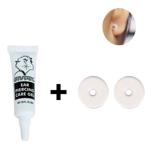 2 Discos De Silicona + 1 Gel Para Cuidar Perforación Studex