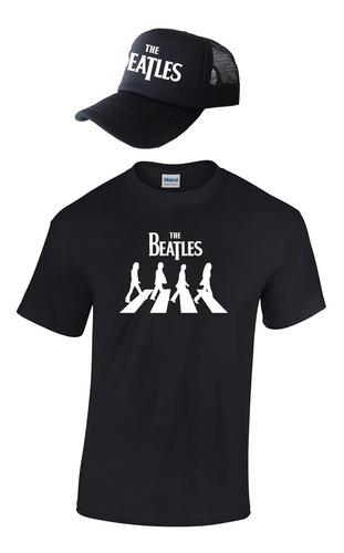 Combo Camiseta Gorra   The Beatles Algodon 100%