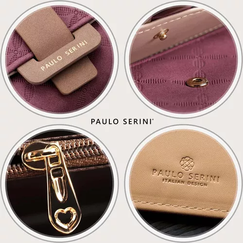 PAULO SERINI® Cartera Mujer - Cartera para mujer con monedero - Tarjetero 9  tarjetas - Pulsera - Carteras veganas para mujer - Regalos de cumpleaños