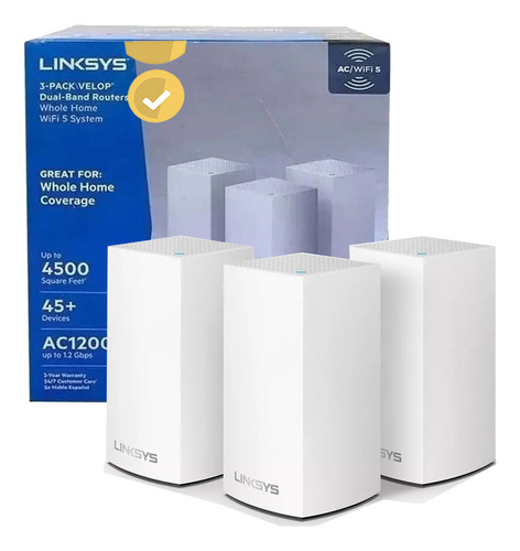 Repetidor Wifi Mesh Linksys Velop Gigabit Dual Band 3pack